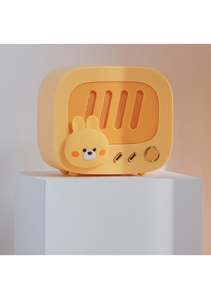 Karikatür Bluetooth Hoparlör Taşınabilir Dahili Gürültü Azaltma Mikrofon Subwoofer Hıfı Stereo Pc Dizüstü Bilgisayar Için, Sarı (Yurt Dışından)