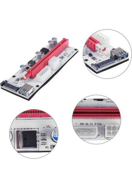 VER008S Pcı-E Yükseltici Kart 3 In 1 4pin Sata 6pın Pcıe Adaptörü Usb3.0 Genişletici Pcı Express 1x 16X 008S Btc Madenci Madencilik Için (Yurt Dışından) fiyatları