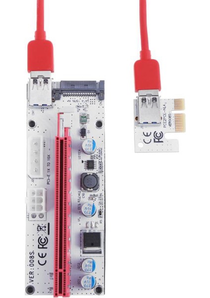 VER008S Pcı-E Yükseltici Kart 3 In 1 4pin Sata 6pın Pcıe Adaptörü Usb3.0 Genişletici Pcı Express 1x 16X 008S Btc Madenci Madencilik Için (Yurt Dışından) modelleri