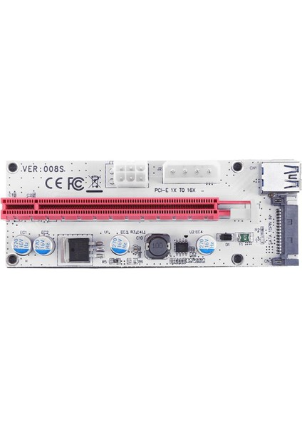 VER008S Pcı-E Yükseltici Kart 3 In 1 4pin Sata 6pın Pcıe Adaptörü Usb3.0 Genişletici Pcı Express 1x 16X 008S Btc Madenci Madencilik Için (Yurt Dışından) fırsatları