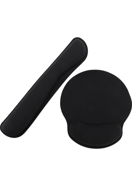 Fare Mat Jel Oyun Klavyesi ve Fare Bilek Dinlenme Mat Pad, Bilgisayar Dizüstü Ofis Daktilo Için Ergonomik Bilek Desteği Konfor Pedi - Siyah (Yurt Dışından)