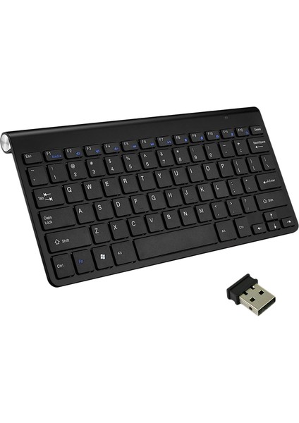 Taşınabilir Ultra Ince 2.4g Kablosuz Mini Multimedya Klavye Tuş Takımı Pc Laptop Için Ios Android Dizüstü Tv Kutusu Ofis Malzemeleri (Siyah) (Yurt Dışından)