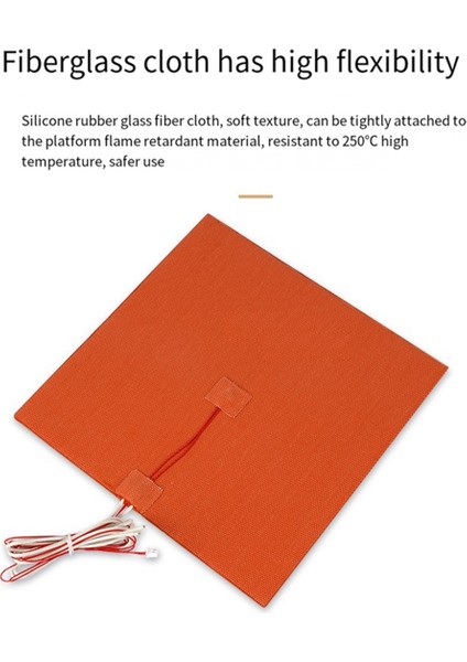 100X100MM 3D Yazıcı Silikon Isıtıcı Ped Fiberglas Kumaş 3D Yazıcı Isıtmalı Yatak 24V 60W 60CM Kablo Uzunluğu (Yurt Dışından)