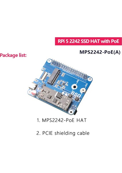 MPS2242-POE A, Poe Gücü 5V 4,5A Desteği 2242/2230 ile 5 Pcıe'den Nvme Ssd'ye 2242 Hat Için (Yurt Dışından)