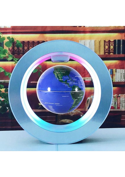 4 Inç Manyetik Levitasyonunun Küre Dairesel Çerçeve Küre Dönen Manyetik Top Hava Dünya Haritası Ofis Seti Kapalı (Abd Tak) (Yurt Dışından)