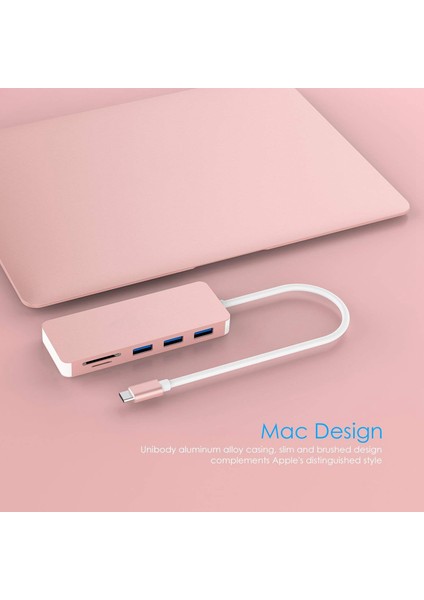 Type-C 5'i 1 Arada Yerleştirme Istasyonu Sd, Tf Desteği: Windows ME/2000/XP/VISTA/NT/7/8, Tüm USB C Cihazları Için Uygundur (Yurt Dışından)