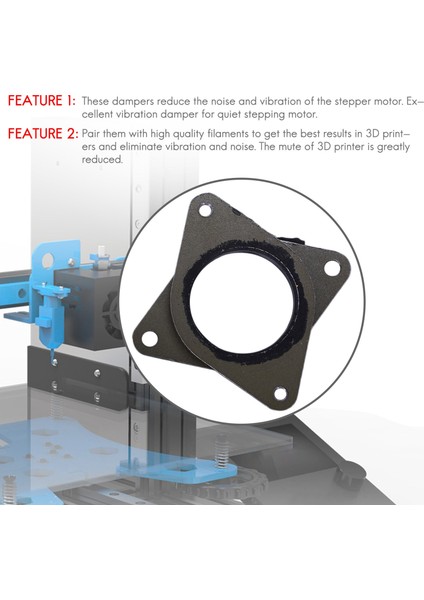 Yükseltilmiş Nema 17 Step Çelik ve Kauçuk Titreşim Sönümleyiciler, M3 Vidalı - 3D Yazıcı Için Cnc -10, -10S, 3 (3'lü Paket) (Yurt Dışından)