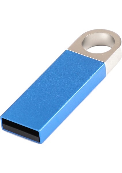 Metal USB 2.0 Flash Sürücü Pen Drive Pendrive USB Stick Flash Sürücü Thumb Drive Circle GÜMÜŞ+MAVI(64GB) (Yurt Dışından)