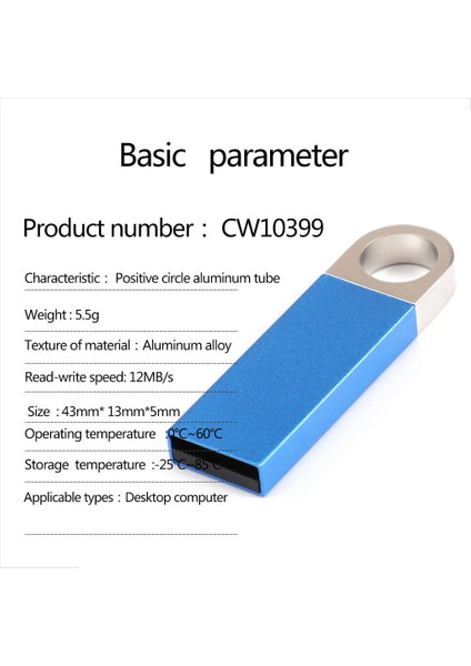 Metal USB 2.0 Flash Sürücü Pen Drive Pendrive USB Stick Flash Sürücü Thumb Drive Circle GÜMÜŞ+MAVI(64GB) (Yurt Dışından) indirimleri