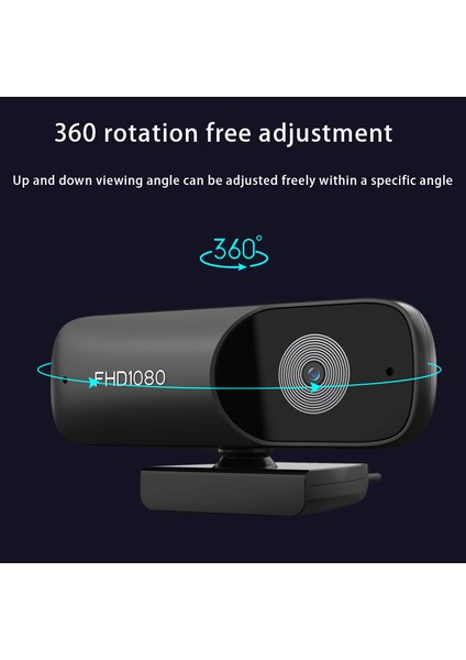 C90 Bilgisayar Kamerası 1080P Otomatik Odaklama Ev Ofis USB Sürücüsüz Dahili Mikrofon Canlı Öğretim Web Kamerası Siyah (Yurt Dışından)