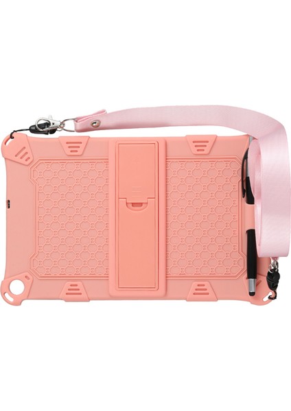 IPLAY20/IPLAY20 Pro Için Silikon Kılıf 10.1 Inç Tablet Kılıfı Askılı ve Kalemli Tablet Standı (Pembe) (Yurt Dışından)