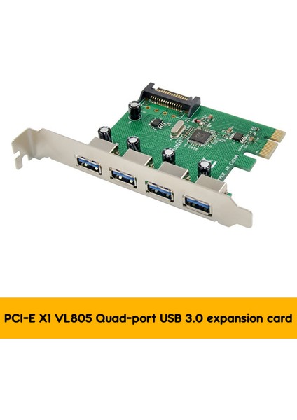 VL805 Pcı Express Adaptör Kartı Pcı-E X1 4 Port USB 3.0 Genişletme Kartı 5gps Yüksek Hızlı Yükseltici Kart USB 3.0 Dönüşüm Kartı (Yurt Dışından)
