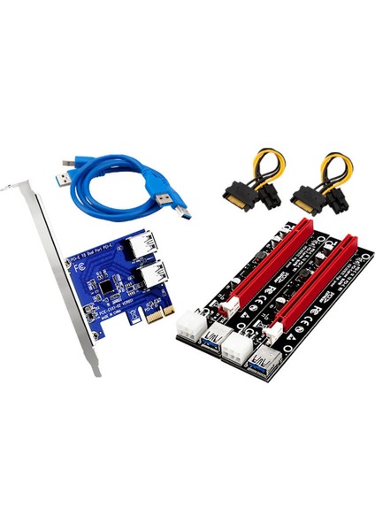 Pcı E 1 Ila 2 Bağlantı Noktalı Usb3.0 Yükseltici Kart Pcı Express 1x Yuvaları Madencilik Cihazı Için Pcıe 16X Yükseltici Kartlı Yükseltici Kart (Yurt Dışından)