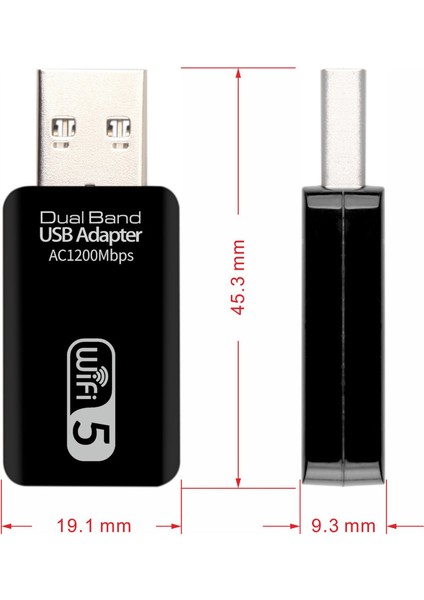 Mini USB 3.0 1200 Mbps Kablosuz Ağ Kartı Wifi Lan Adaptörü 2.4g ve 5ghz 5.8gac Wifi Dongle Alıcısı (Yurt Dışından) fırsatları