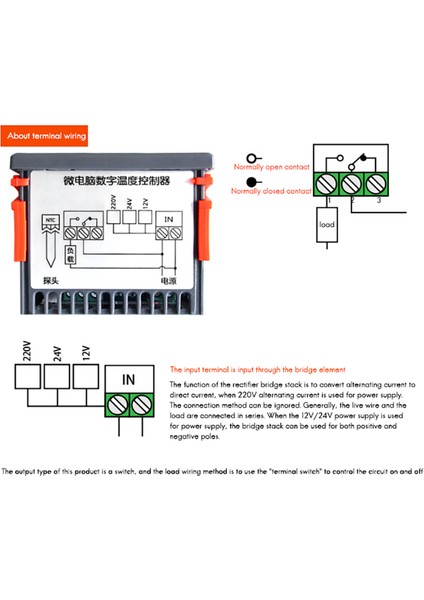 XH-W2060 Mikrobilgisayar Dijital Termostat 24 V Gömülü Dijital Ekran Termostat Buzdolabı Dondurucu Soğuk Hava Deposu (Yurt Dışından)