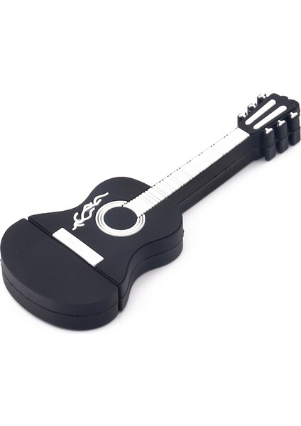 Pvc USB 2.0 Flash Sürücü Kalem Sürücü Pendrive USB Stick Flash Sürücü Thumb Drive Mini Gitar Siyah (16GB) (Yurt Dışından)