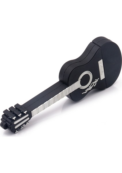 Pvc USB 2.0 Flash Sürücü Kalem Sürücü Pendrive USB Stick Flash Sürücü Thumb Drive Mini Gitar Siyah (16GB) (Yurt Dışından)