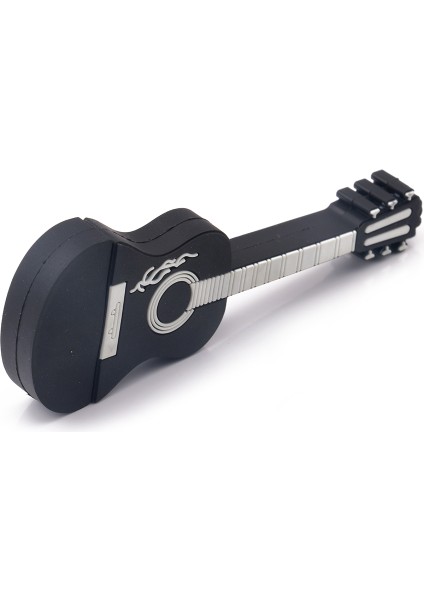 Pvc USB 2.0 Flash Sürücü Kalem Sürücü Pendrive USB Stick Flash Sürücü Thumb Drive Mini Gitar Siyah (16GB) (Yurt Dışından)