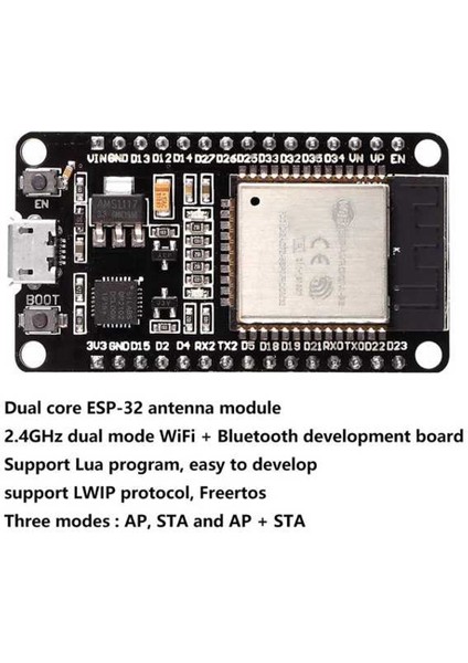 2 Paket ESP32 ESP-32S Geliştirme Kartı 2.4ghz Çift Modlu Wifi + Bluetooth Çift Çekirdekli Mikrodenetleyici Işlemci Entegre (Yurt Dışından)