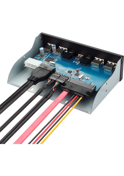 USB 3.0 USB 2.0 3.5mm Ses Ön Panel Usb3.0 Hub Splitter Masaüstü Için Dahili Braket Adaptörü 3.5 Inç Disket Yuvası (Yurt Dışından)