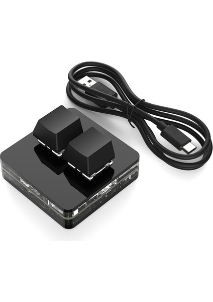 Özel Mini Klavye 2 Tuşlu Rgb Makro Osu Tuş Takımı Oyun Çalışması Için Programlanabilir Mekanik Klavye, Siyah Tip A (Yurt Dışından)