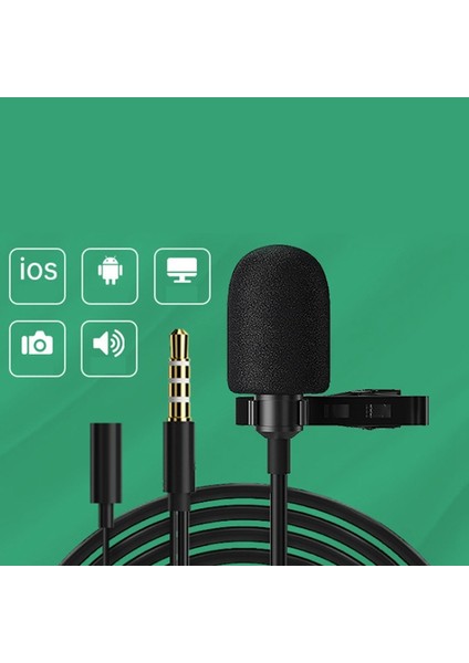 M50PLUS Yaka Mikrofonu 360 Derece Çok Yönlü Pikap Mikrofon 3.5mm Bilgisayar Oyunu Canlı K Şarkı Mikrofon (Yurt Dışından)