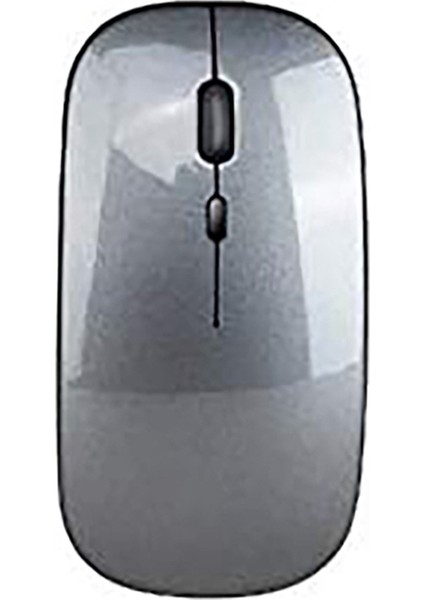 2,4 Ghz Kablosuz Optik Fare, Ultra Ince Sessiz USB Şarjlı Oyun Faresi, Oyun Için Uygun, Gri (Yurt Dışından)