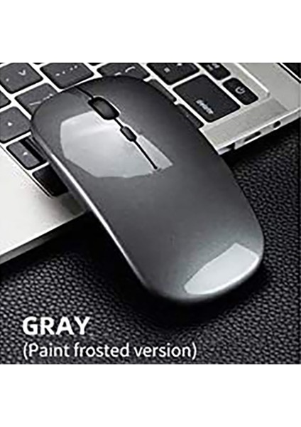 2,4 Ghz Kablosuz Optik Fare, Ultra Ince Sessiz USB Şarjlı Oyun Faresi, Oyun Için Uygun, Gri (Yurt Dışından) modelleri