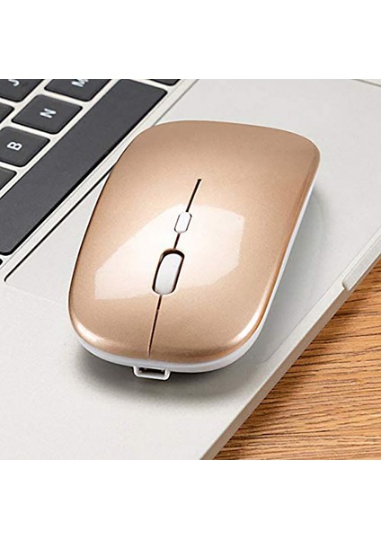 2,4 Ghz Kablosuz Optik Fare, Ultra Ince Sessiz USB Şarjlı Oyun Faresi, Oyun Için Uygun, Gri (Yurt Dışından) indirimleri