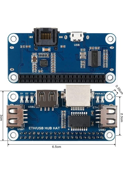 4 Genişletme Kartı Ethernet/usb Hub Hat 5V Için, 1 RJ45 10/100M Ethernet Bağlantı Noktası ve 3 USB Bağlantı Noktası ile (Yurt Dışından)