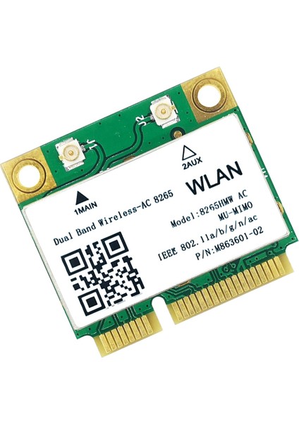8265 Ac Wifi Kartı 8db Anten 1200M 2.4/5g Mini Pcıe Bluetooth 4.2 Desteği -Win7 Win 8 Win 10 Linux Için Mimo (Yurt Dışından)