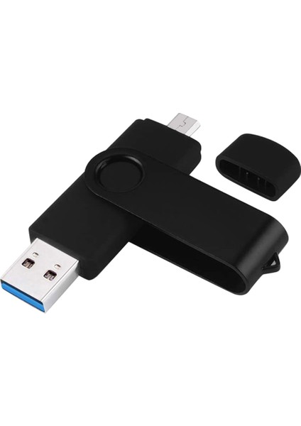 USB Flash Sürücü 16G Otg+Usb3.0 Mini Taşınabilir Yüksek Hızlı Bellek Çubuğu, Android Cihazlar/pc/tablet/u Disk Siyah (Yurt Dışından)