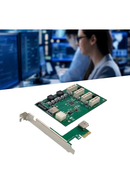 Pcı-E ASM1184E Gruplandırılmış Dönüşüm Kartı Pcıe X1 - 4xpcıe X1 Kart Yuvası Usb3.0 Sata3.0 6pın Güç Dönüşüm Kartı (Yurt Dışından)
