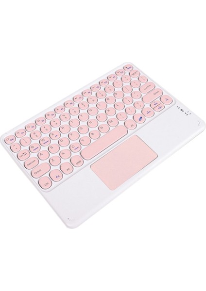 Android Tablet Pc Dizüstü Bilgisayar Için Dokunmatik Yüzey Klavye 10 Inç Evrensel Taşınabilir Renkli Kablosuz Bluetooth Klavye (Pembe) (Yurt Dışından)