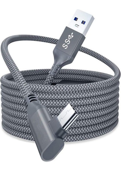 Yüksek Hızlı Veri Aktarımı ve Hızlı Şarjlı Quest 2 Bağlantı Kablosu Için 5M/16FT USB 3.0 C, Vr Veri Kablosu Hattı (Yurt Dışından)