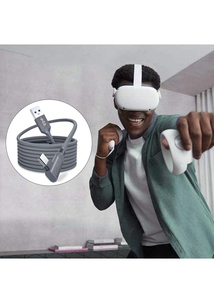 Yüksek Hızlı Veri Aktarımı ve Hızlı Şarjlı Quest 2 Bağlantı Kablosu Için 5M/16FT USB 3.0 C, Vr Veri Kablosu Hattı (Yurt Dışından) fiyatları