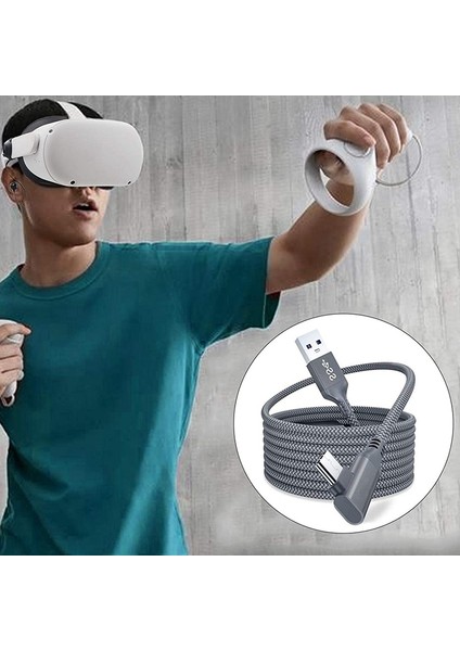 Yüksek Hızlı Veri Aktarımı ve Hızlı Şarjlı Quest 2 Bağlantı Kablosu Için 5M/16FT USB 3.0 C, Vr Veri Kablosu Hattı (Yurt Dışından) fırsatları