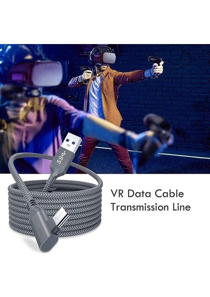 Yüksek Hızlı Veri Aktarımı ve Hızlı Şarjlı Quest 2 Bağlantı Kablosu Için 5M/16FT USB 3.0 C, Vr Veri Kablosu Hattı (Yurt Dışından) indirimleri