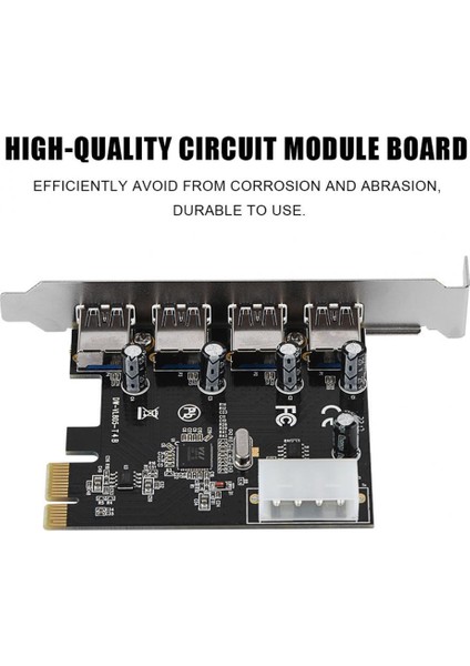 Pcı-E Adaptör Kartı Pcı Express - 4xusb3.0 Büyük 4pin Grafik Kartı Güç Kablosu Genişletme Kartı (Yurt Dışından)