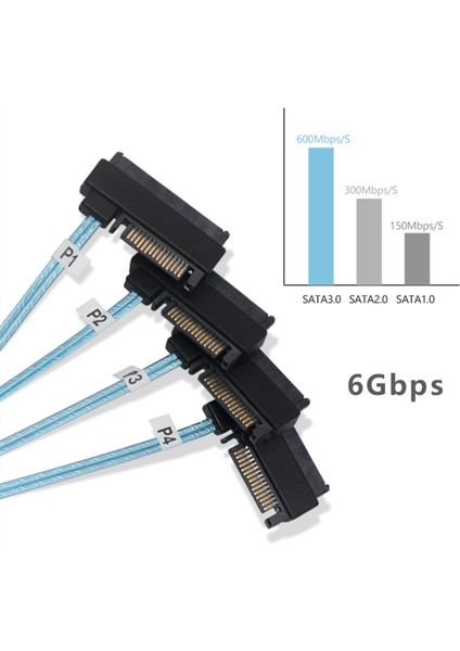 Mini Sas Sff 8087 - 4 Sff 8482 29+15P Sata Sabit Disk Kablosu Sabit Disk Veri Kablosu 50 cm Sata Kablosu (Yurt Dışından)