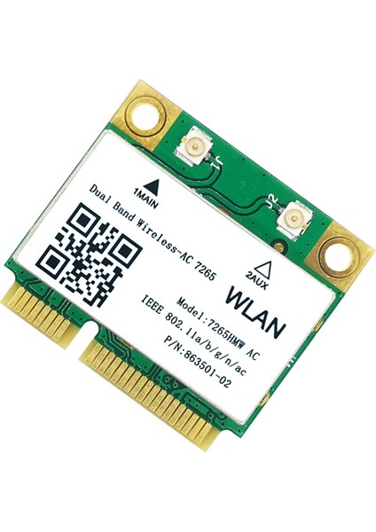 Wifi Kartı 7265AC 7265HMW 1200 Mbps Mini Pcı-E Bluetooth 4.2 2.4g + 5g Win7 Win 8 Win 10 Için Çift Bant (Yurt Dışından)