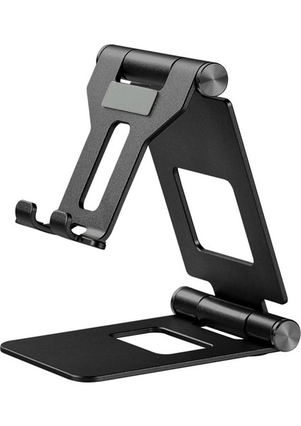 Cep Telefonu Tablet Pc Standı Taşınabilir Masaüstü Katlanır Alüminyum Alaşımlı Cep Telefonu Canlı Tablet Standı Siyah (Yurt Dışından)