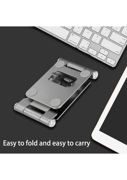 Cep Telefonu Tablet Pc Standı Taşınabilir Masaüstü Katlanır Alüminyum Alaşımlı Cep Telefonu Canlı Tablet Standı Siyah (Yurt Dışından) fiyatları