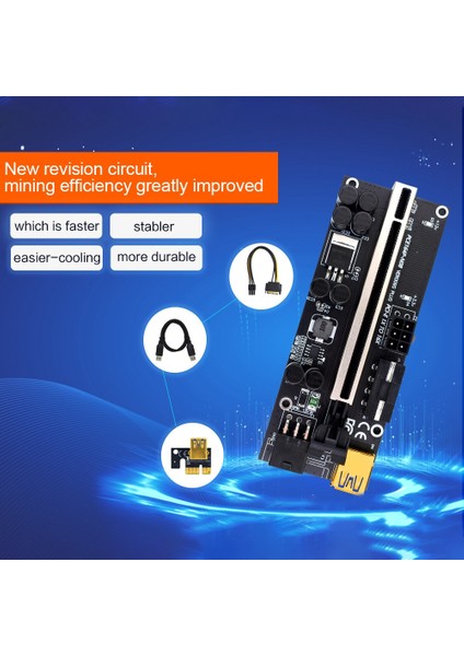 Pcıe 1x Ila 16X Adaptör Kartı 009S Artı Grafik Kartı Uzatma Kablosu 3 Arayüz Usb3.0 Adaptör Panosu Btc Madenci Kırmızı (Yurt Dışından) fiyatları