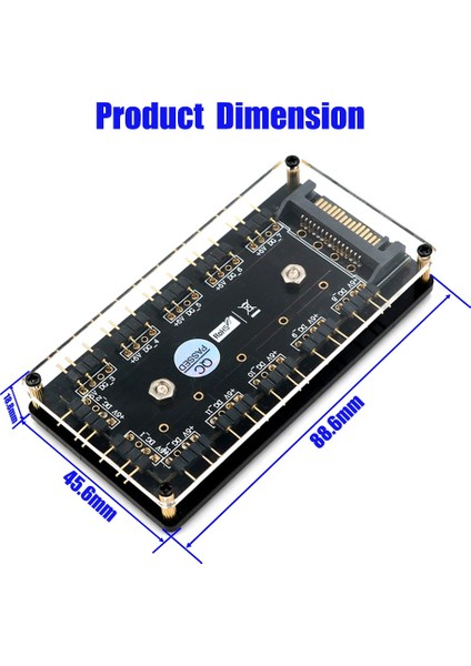 Pmma Kasalı ve Manyetik Standofflu 12 Yollu 5V Rgb LED Splitter Hub / 5V 3pin LED Kontrol Cihazı Siyah (Yurt Dışından) indirimleri
