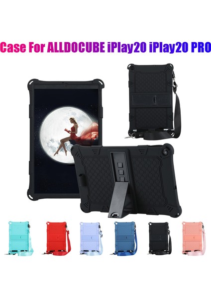 IPLAY20/IPLAY20 Pro Için Silikon Kılıf 10.1 Inç Tablet Kılıfı Askılı ve Kalemli Tablet Standı (Kırmızı) (Yurt Dışından)