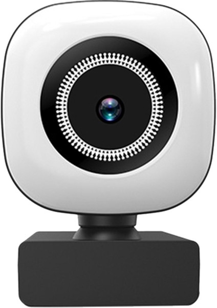 4K Otomatik Odaklama 8 Mp Web Kamerası Mikrofonlar Pc Için Full Hd Video Kamera USB Tak ve Çalıştır Güzellik Efekti Dolgu Işığı (Siyah) (Yurt Dışından)