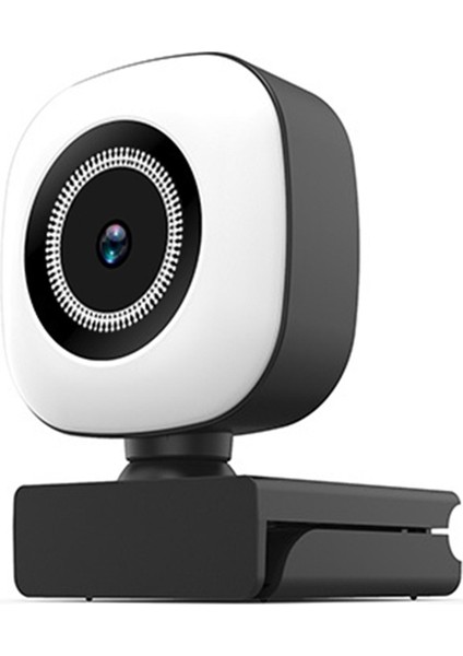 4K Otomatik Odaklama 8 Mp Web Kamerası Mikrofonlar Pc Için Full Hd Video Kamera USB Tak ve Çalıştır Güzellik Efekti Dolgu Işığı (Siyah) (Yurt Dışından)