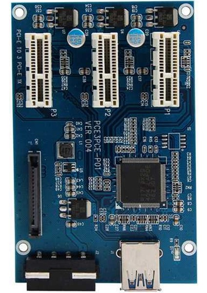 Pcı E 1 Ila 3 Pcı Express 1x Yuvaları Yükseltici Kart Mini Itx - Harici 3 Pcı-E Yuvası Adaptörü Pcıe Bağlantı Noktası Çoğaltıcı Kartı 1x TO16 (Yurt Dışından)