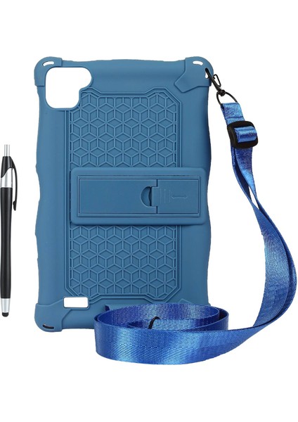 Galaxy Tab A7 Lite 2021 Için Tablet Kılıfı 8.7 Inç T220 T225 Silikon Kılıf Kalemli ve Askılı Tablet Standı (D) (Yurt Dışından)